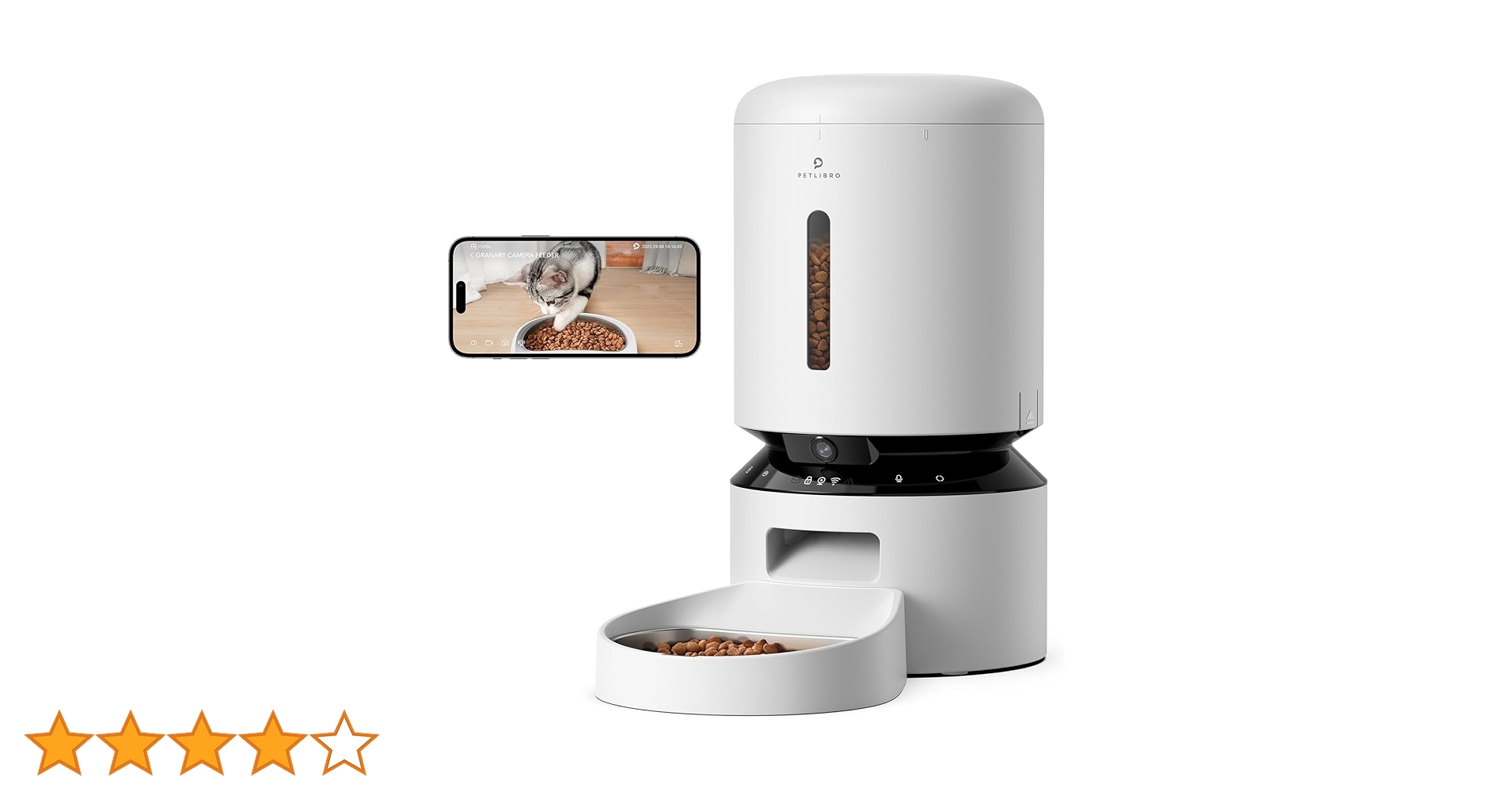 【開封・美品】PETLIBRO 自動給餌器 5L カメラ付 1080P ブラック Amazon | PETLIBRO 自動給餌器 猫 カメラ付き 自動餌やり器